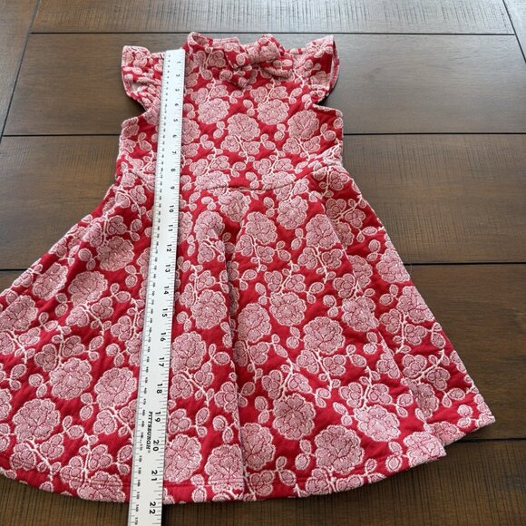 Janie and Jack Red Floral Jacquard Dress Girls Size 4 Holiday Party - Picture 7 of 8